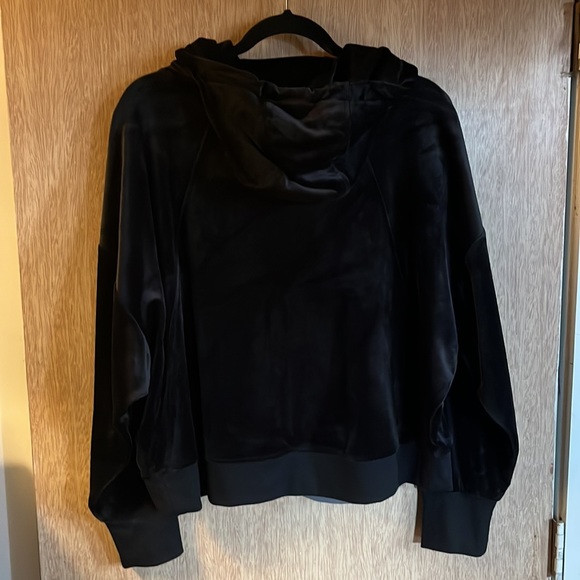 NWT DKNY Black Velvet Hoodie/ L - Picture 2 of 2